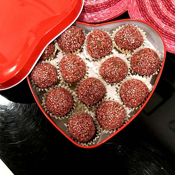 "Give a Little Love" Hand Rolled Champagne Truffle Heart Box
