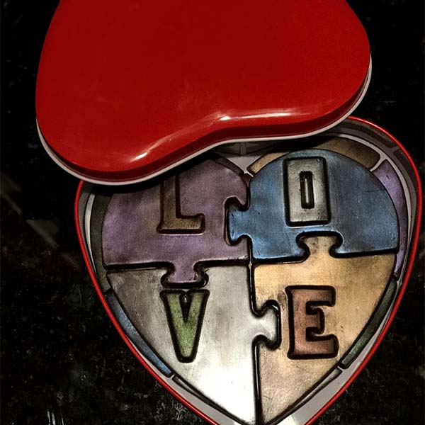 "Give a Little Love" Chocolate Heart Puzzle