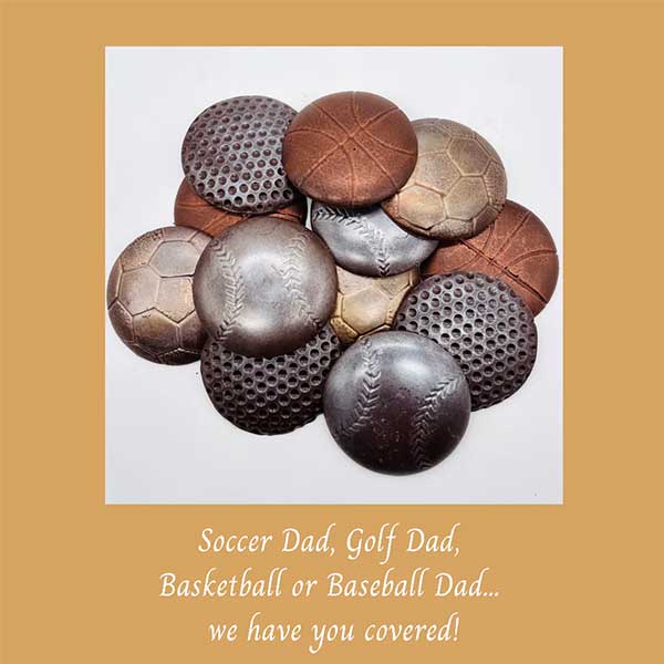 Hand Painted Chocolate Sports Balls - Set of 4