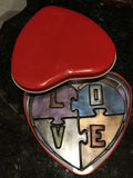 Hand Painted Chocolate Heart Puzzle in Red Heart Box